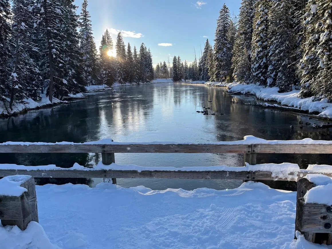 Big Springs in winter Island Park Idaho history
