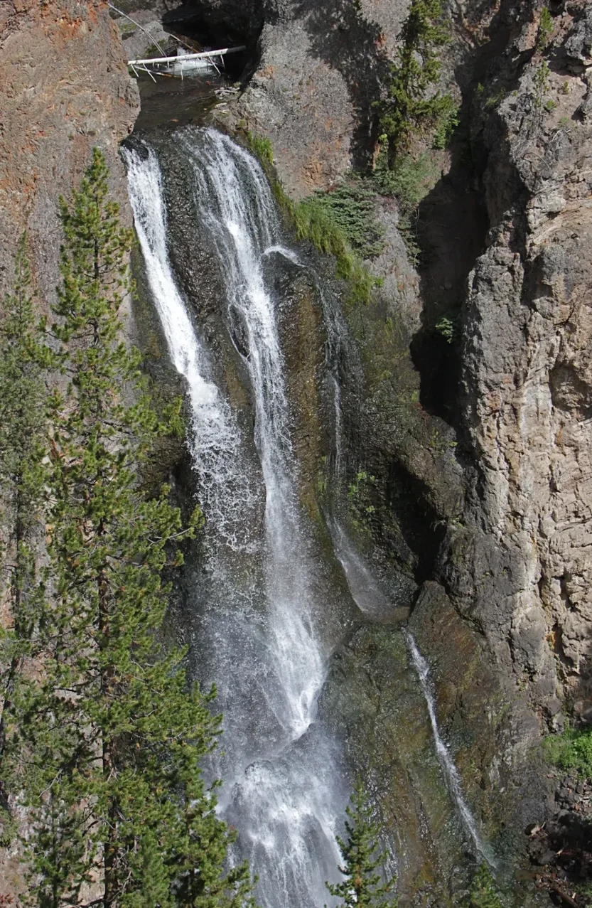 Crystal Falls cascading 129 feet into the Grand Canyon of the Yellowstone