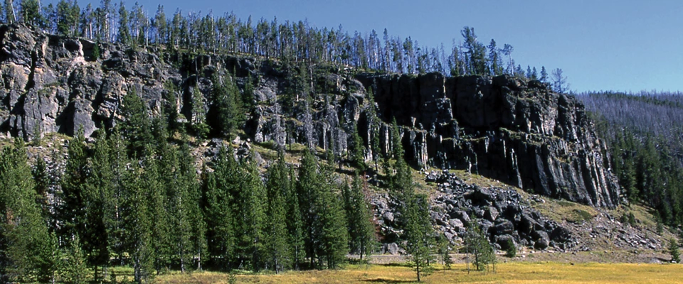 An early Yellowstone tourist scene captured along the Grand Loop Road