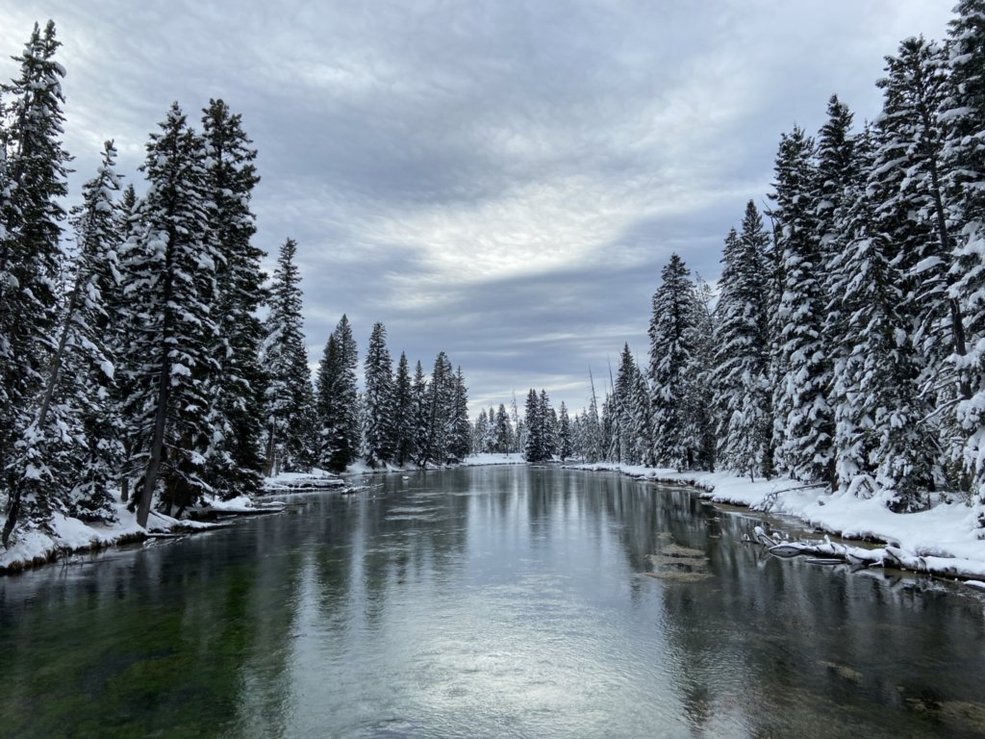 Big Springs in Island Park in winter